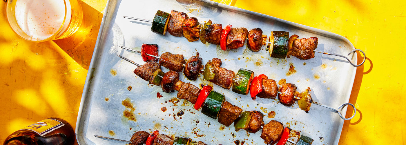 steak veggie smoky bbq skewers