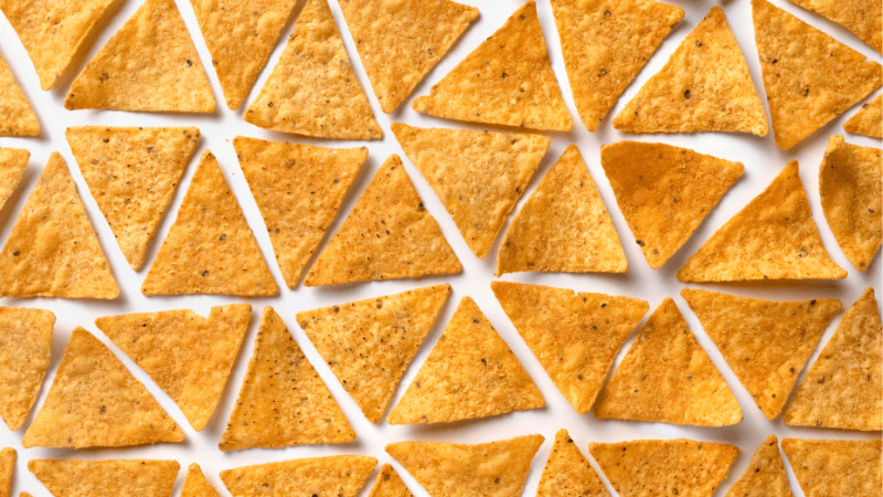 chips layered together for making nachos