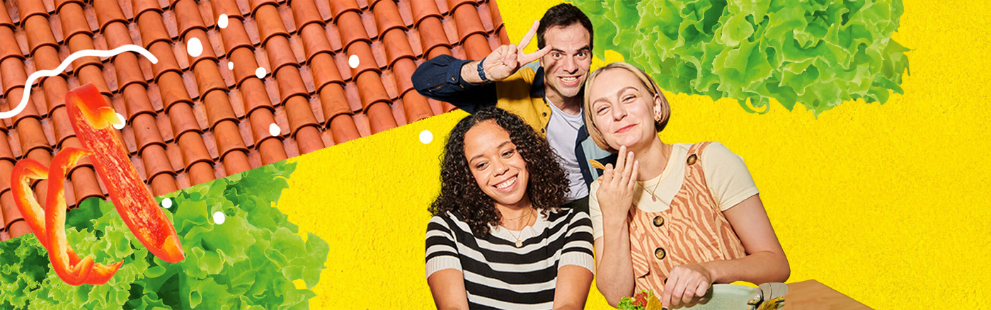 Banner image with people and fajitas