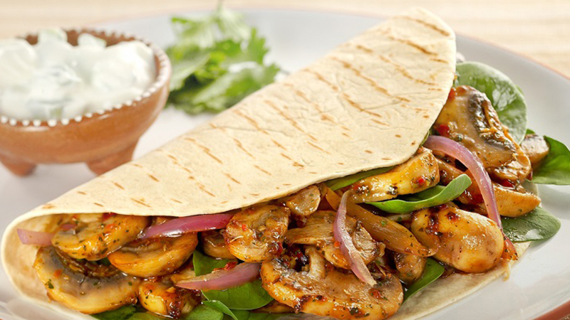 Mushroom Fajitas with Sour Cream Recipe