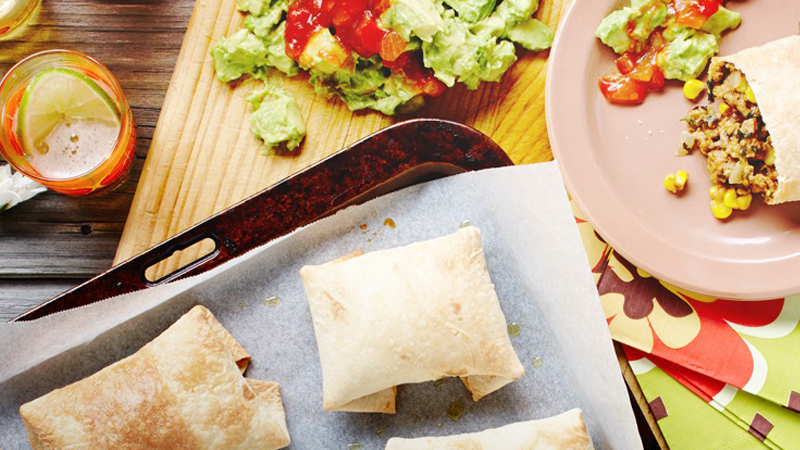 Super Easy Beef & Cheese Chimichangas with Simple Guacamole Recipe